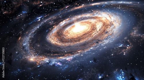  a close up of a spiral galaxy with a star in the middle of the galaxy in the middle of the picture.