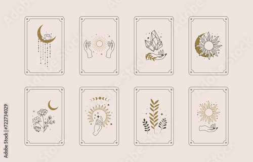 boho card tarot for a4 vertical illustration design