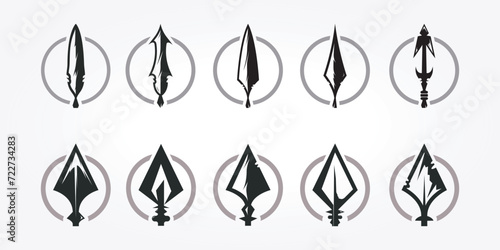 set bundling spear logo icon. war spear vector design illustration photo