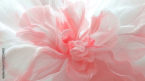  a close up of a pink flower on a white background with a blurry image of the center of the flower.