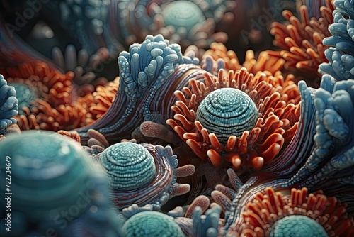abstract microscopic organisms generative ai