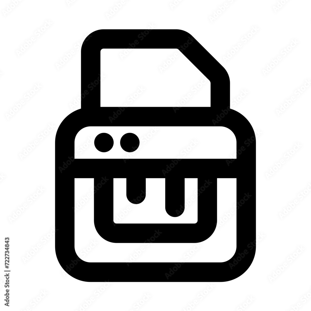Paper Shredder Line Icon Paper Shredder Line Icon