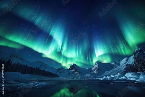 Abstract northern lights or aurora borealis generative ai