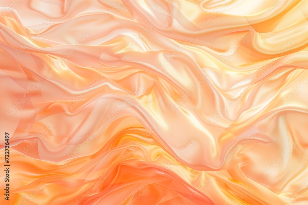 Obraz premium Peach Silk Waves Abstract