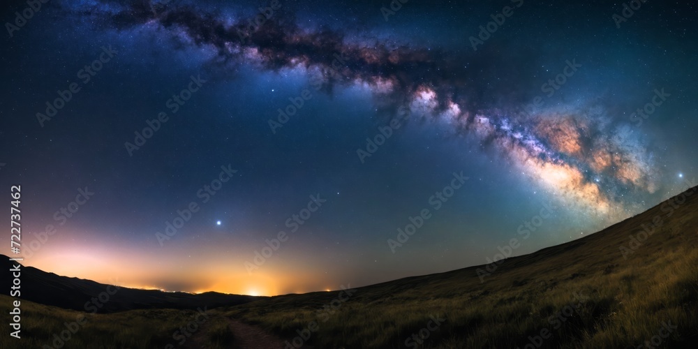 Milkyway sky shot with mountain landscape