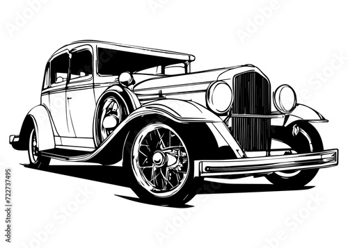 Retro car sketch art design