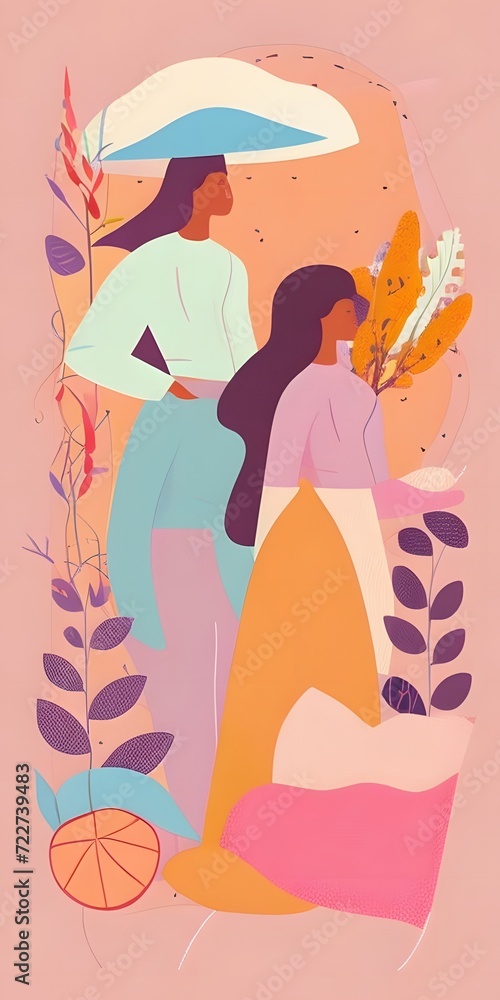 Illustration of woman's face for background