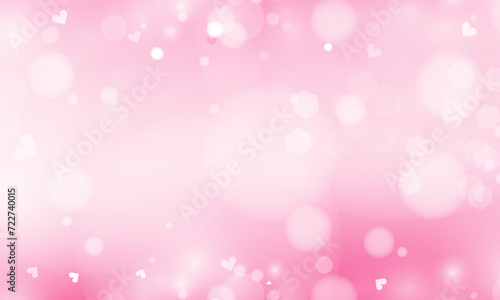 Blue and pink abstract blurred background with blur bokeh light effect for wedding vector Happy Valentine's day card hearts poster design.