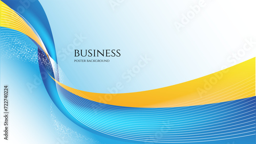 corporate background with blue, yellow and white wavy shapes. abstract blue orange background. great for banner, poster, flyer, cover, etc.