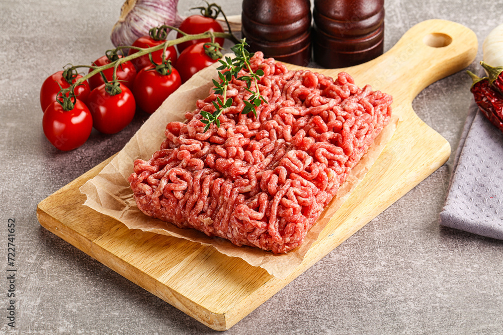 Raw minced beef uncooked meat Raw minced beef uncooked meat
