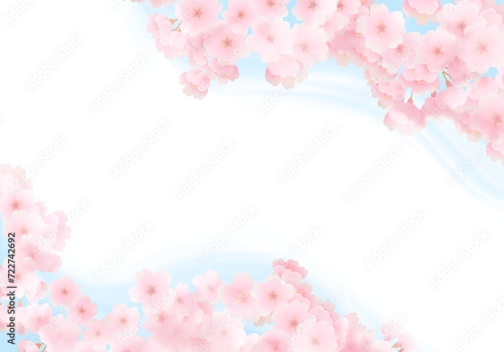 桜と空のイラスト