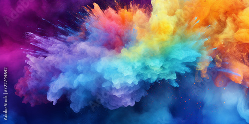 colored powder explosion colorful , A close up of a colorful cloud of smoke .