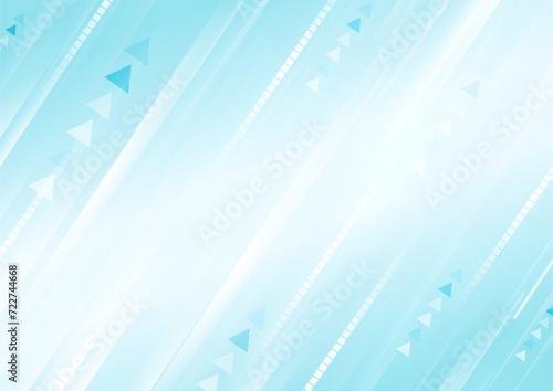 Technology minimal glossy blue background with stripes and arrows. Futuristic vector design
