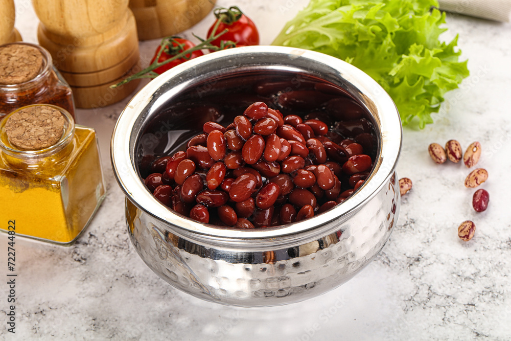 Canned red beans in the bowl Canned red beans in the bowl