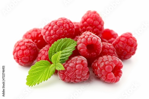 Fresh raspberries isolated on white background