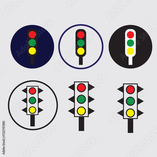 collection of traffic light icons. vector illustration format.