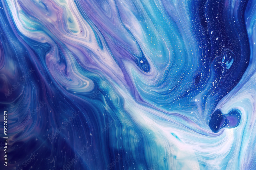 Abstract blue background with waves and blue ink swirls. Background image. Created with Generative AI technology Abstract blue background with waves and blue ink swirls. Background image. Created with Generative AI technology