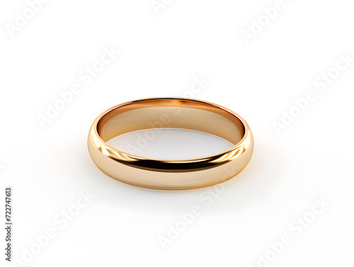 Golden wedding rings symbolizing love and marriage, isolated on a white background,Generative Ai