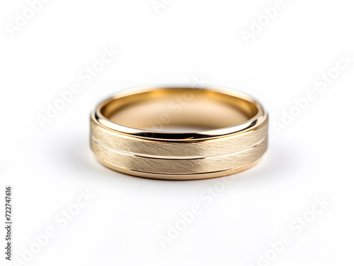 Golden wedding rings symbolizing love and marriage, isolated on a white background,Generative Ai