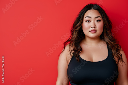 Confident curvy Asian woman portrait © JuanM