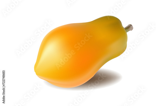 ripe papaya isolated on a white background