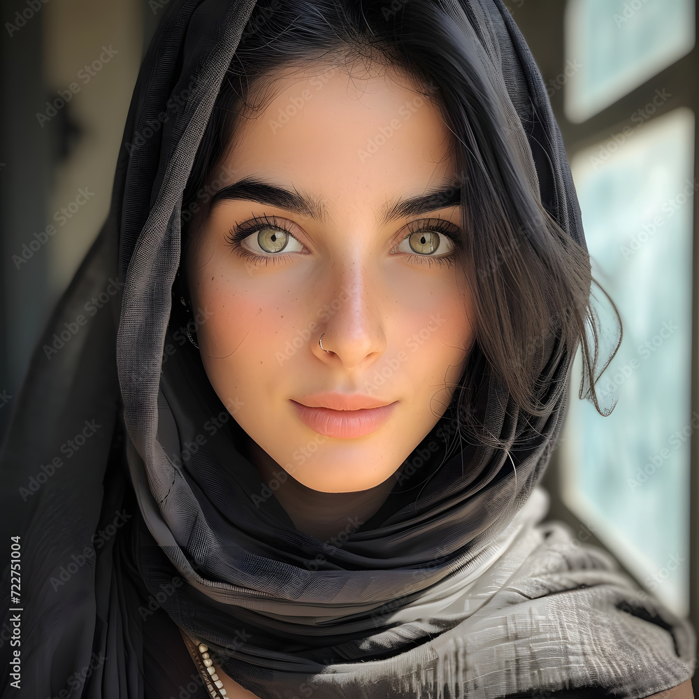 Young beautiful woman - Iranians woman. Wearing hijab Young beautiful woman - Iranians woman. Wearing hijab