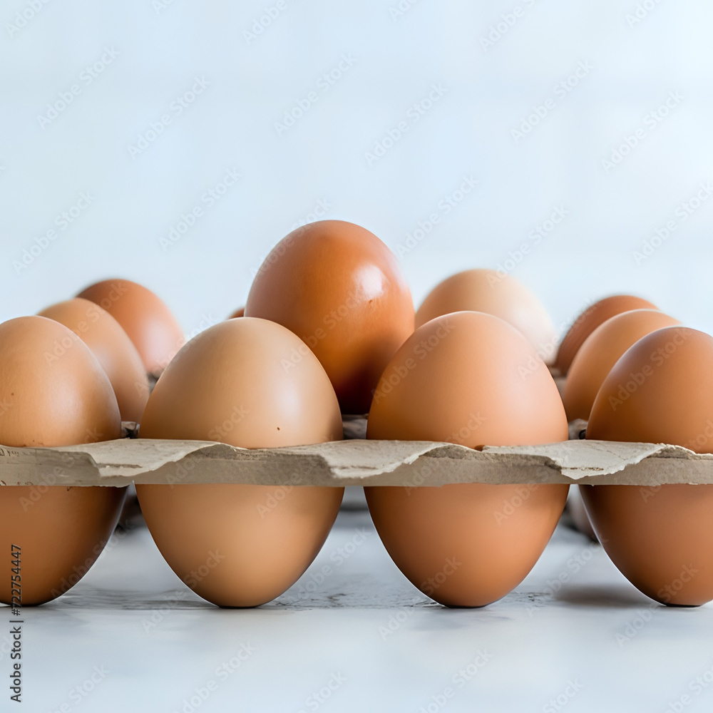 carton filled with fresh eggs neatly arranged on a table. carton filled with fresh eggs neatly arranged on a table.