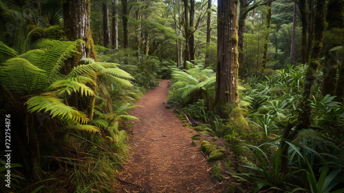 New Zealand north island forest footpath photo