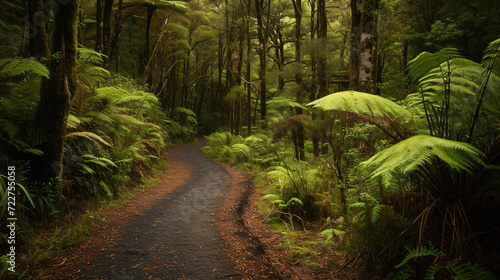 New Zealand north island forest footpath © Ashley
