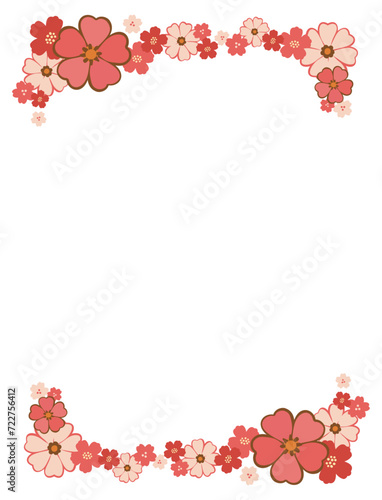 桜のベクターフレーム／春の季節