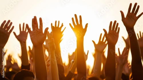 Uplifted Hands in Sunlight, Unity and Participation