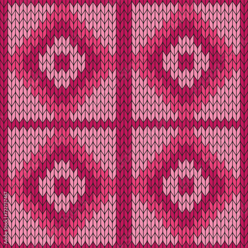 Pink knitted pattern. knitted vector pattern. Seamless gradient pattern for clothing, wrapping paper, backdrop, background, gift card.
