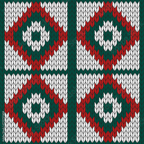 Christmas knitted pattern. knitted vector pattern. Seamless gradient pattern for clothing, wrapping paper, backdrop, background, gift card.