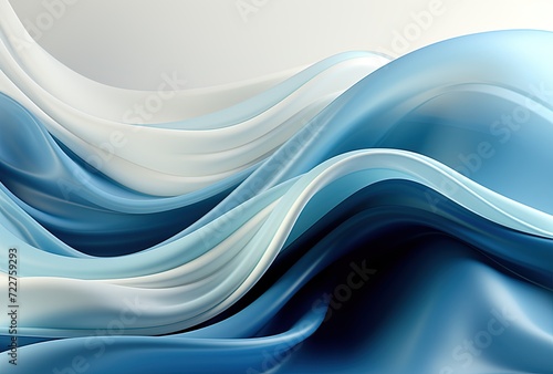 Blue dynamic background, waves illustration with light effects. Created with Ai