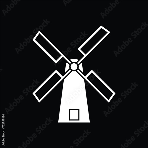 windmill vector on black © ThejCreation