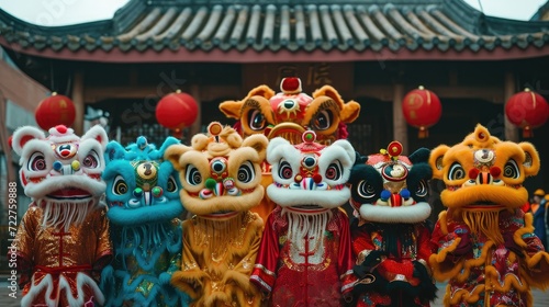 Chinese Zodiac Creatures in Festive Garb, Chinese New Year