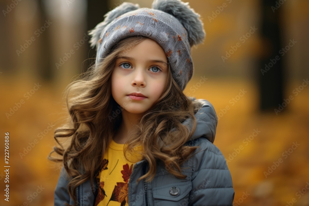 Portrait of a beautiful little girl in the autumn park. The concept of childhood and autumn. Portrait of a beautiful little girl in the autumn park. The concept of childhood and autumn.
