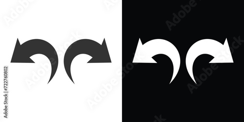 Undo and redo icons on black