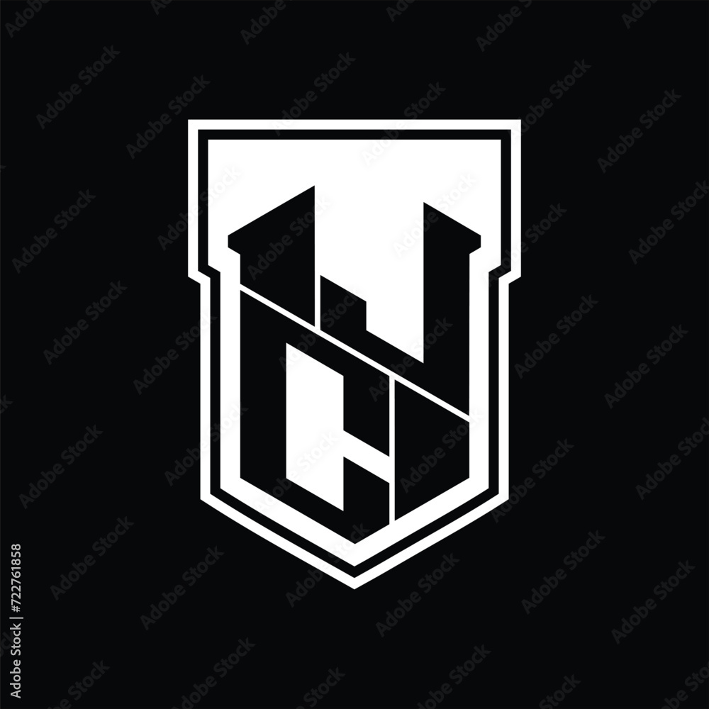 JC Logo monogram hexagon geometric up and down inside shield isolated style design template JC Logo monogram hexagon geometric up and down inside shield isolated style design template