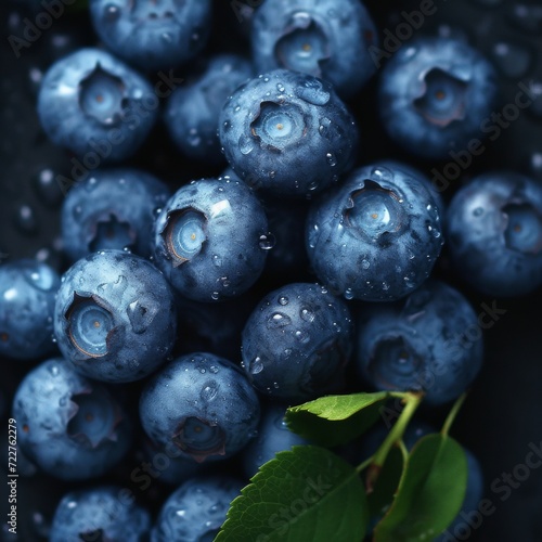 lots of blueberries on black background
