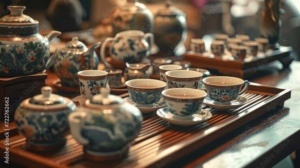 Traditional Chinese Tea Sets in a Captivating Tea Ceremony, Chinese New Year
