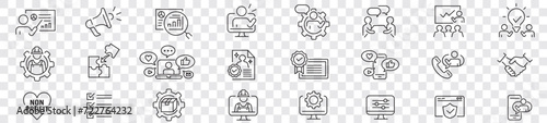 Consulting business editable stroke linear icon collection vector illustration photo