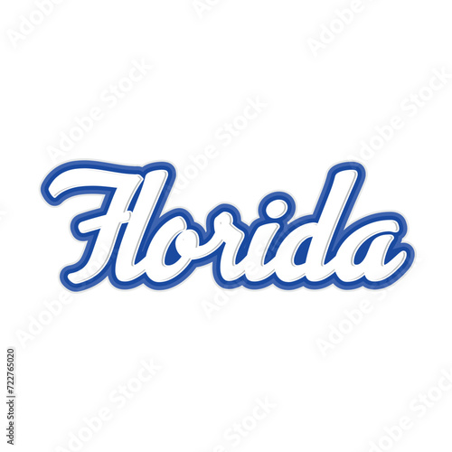 Florida text effect vector. Editable college t-shirt design printable text effect vector. 3d text effect vector.