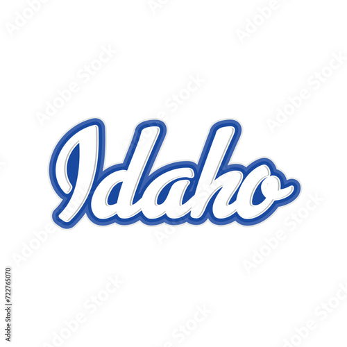 Idaho text effect vector. Editable college t-shirt design printable text effect vector. 3d text effect vector.