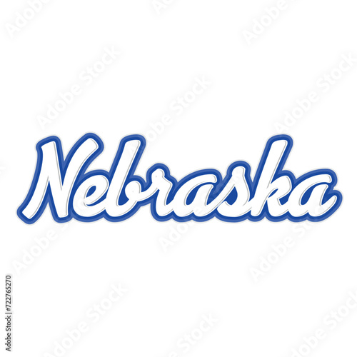 Nebraska text effect vector. Editable college t-shirt design printable text effect vector. 3d text effect vector.