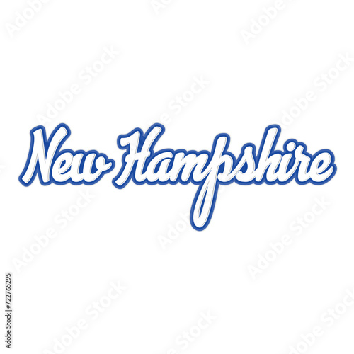 New Hampshire text effect vector. Editable college t-shirt design printable text effect vector. 3d text effect vector. photo