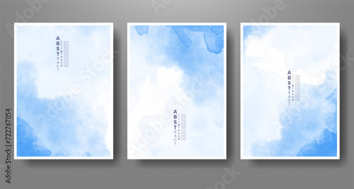 Set of creative hand painted abstract watercolor background. Design for your cover, date, postcard, banner, logo.