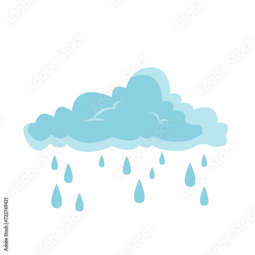 Blue clouds and raindrops vector illustrations.