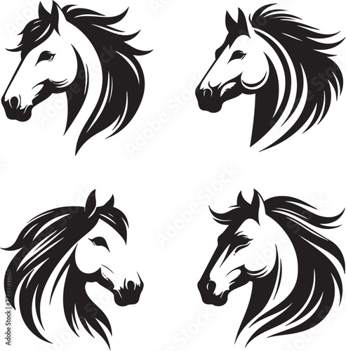 Vector silhouette of a hourse's head
