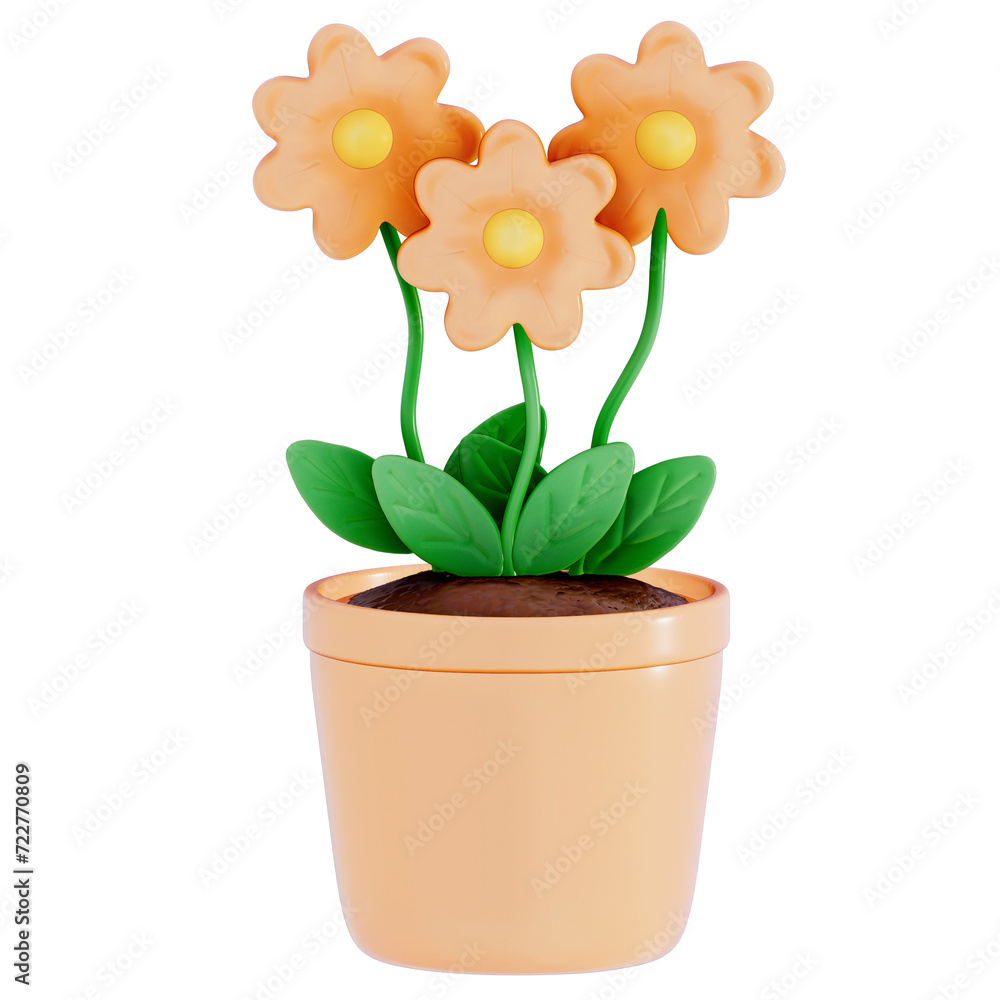 Earth day Plants and Flowers on a transparent background , 3D Rendering Earth day Plants and Flowers on a transparent background , 3D Rendering